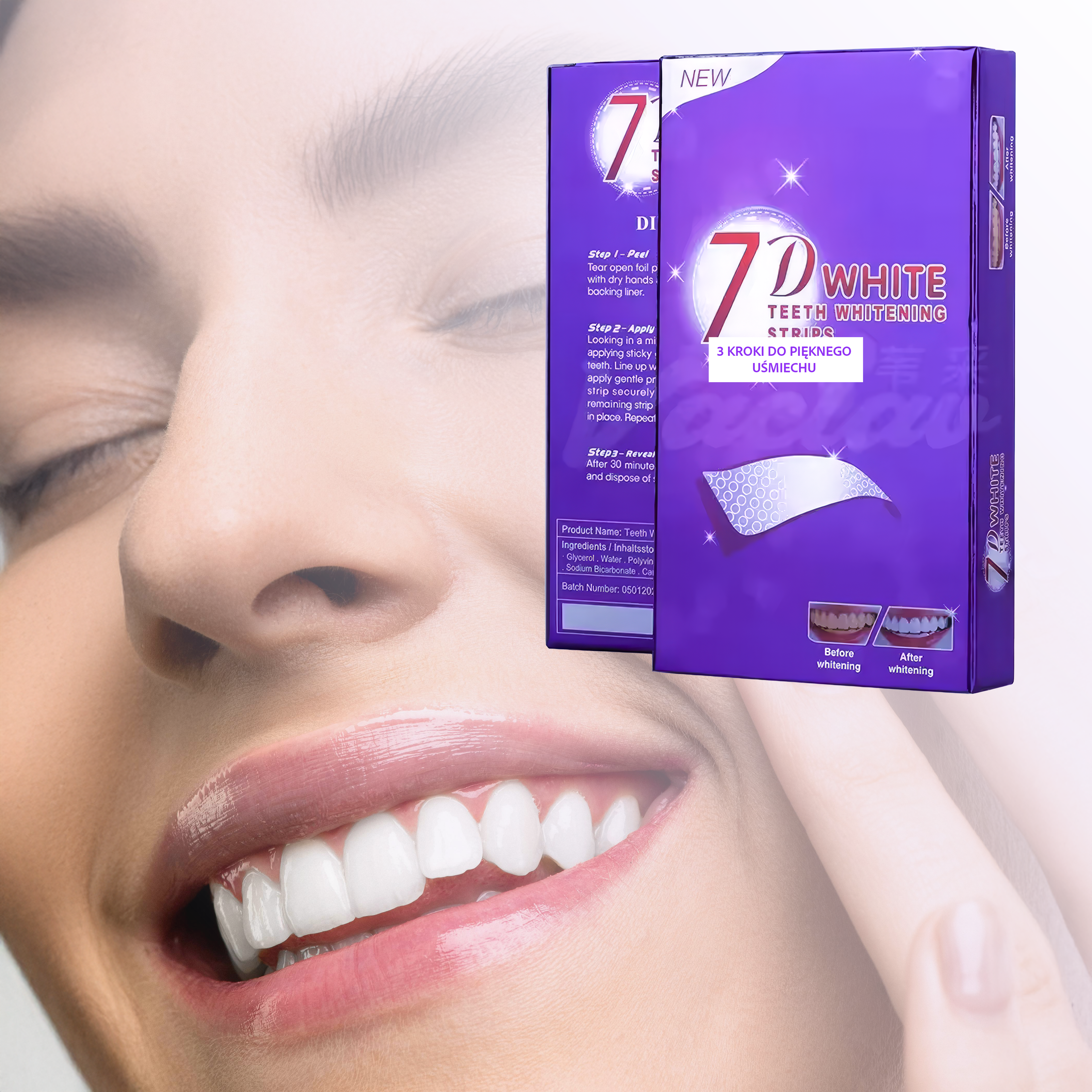 Pearlica 7D White – paski wybielające 14 szt. / 7 par